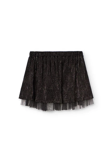 Gonna in maglia per bambina di colore nero