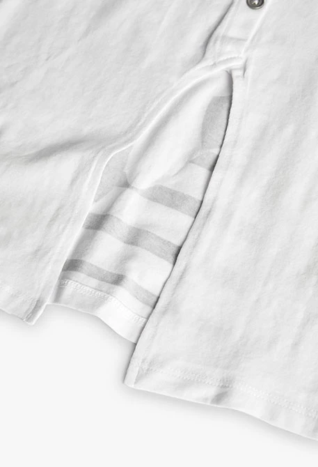 T-shirt de malha para menina em branco com estampado de menina