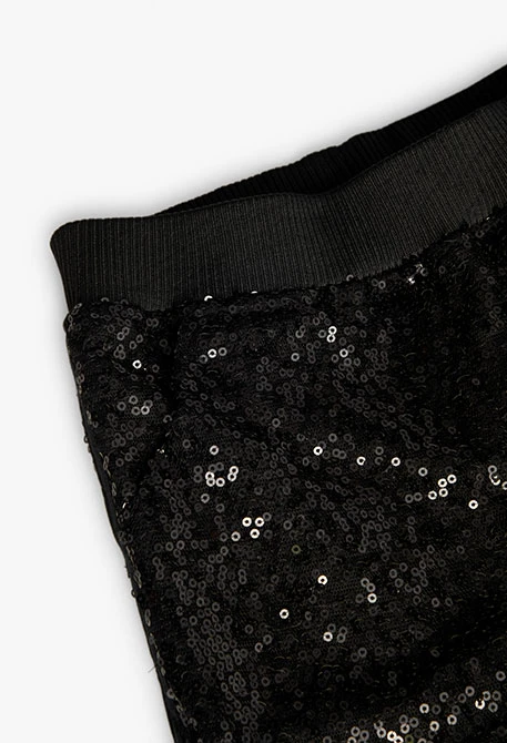 Shorts à sequins pour fille en couleur noire