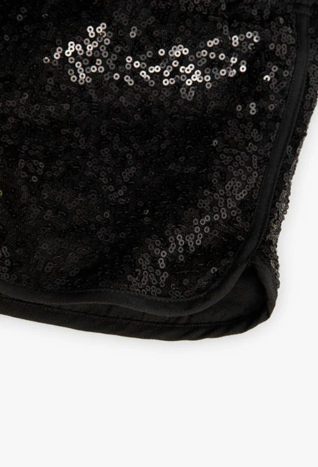 Shorts à sequins pour fille en couleur noire