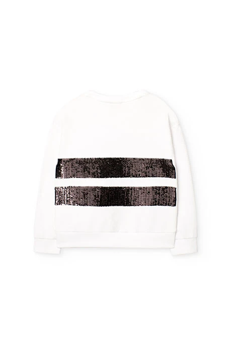 Sudadera de felpa para niña en color blanca