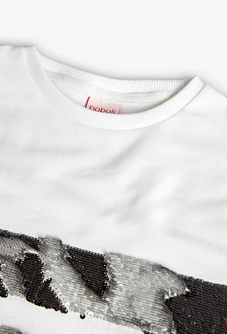 Sudadera de felpa para niña en color blanca