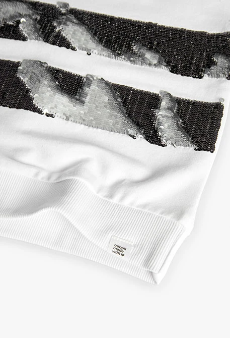 Sudadera de felpa para niña en color blanca