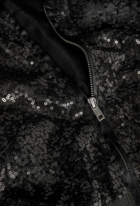 Blouson à sequins pour fille en couleur noire