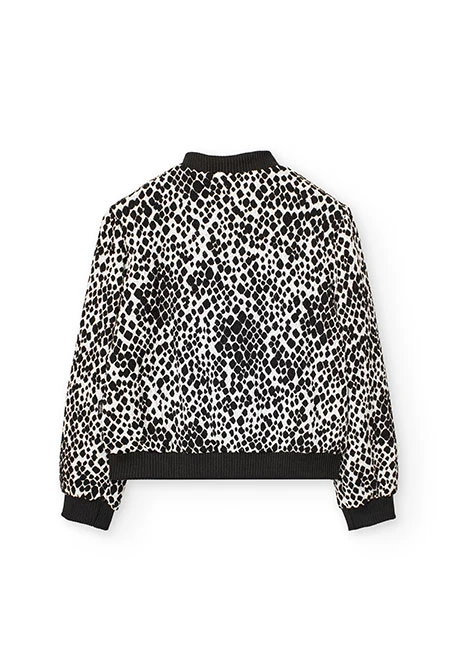 Veste en maille pour fille imprimé en blanc et noir