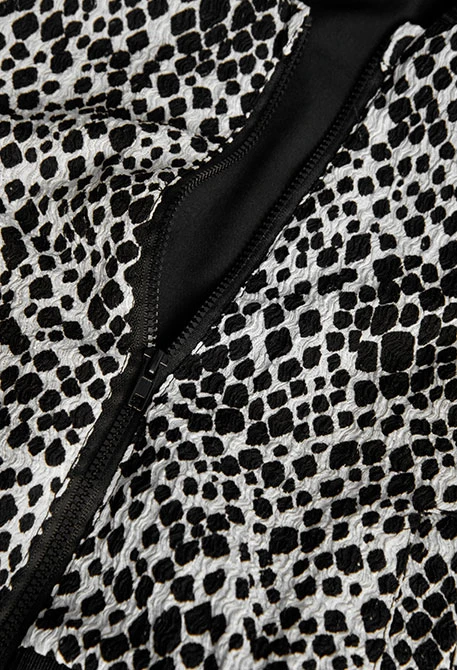 Veste en maille pour fille imprimé en blanc et noir