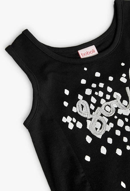 Robe en maille pour fille avec imprimé en noir et blanc