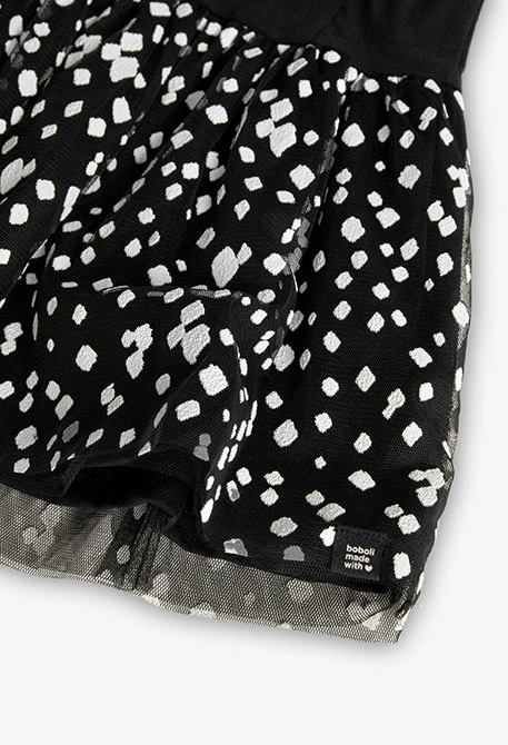 Robe en maille pour fille avec imprimé en noir et blanc
