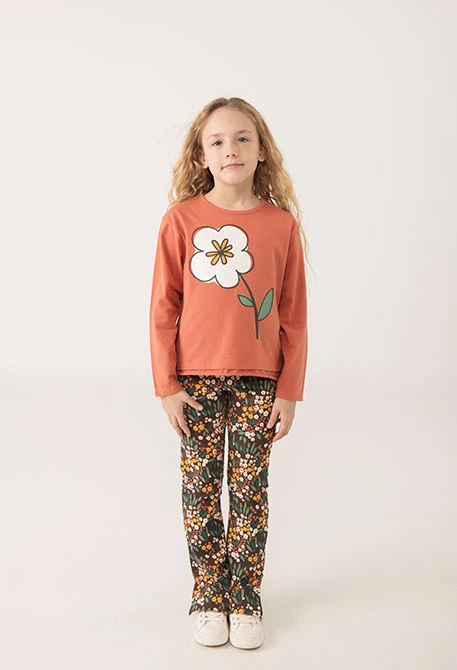 Legging en tricot fleurs