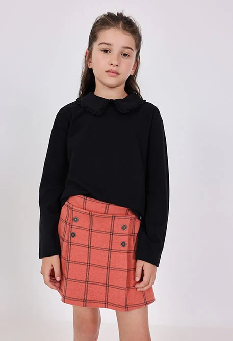 Jupe en maille à carreaux