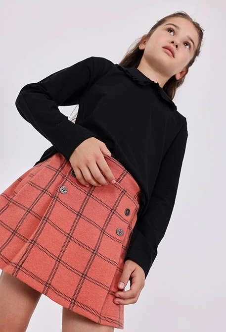 Falda de punto cuadros