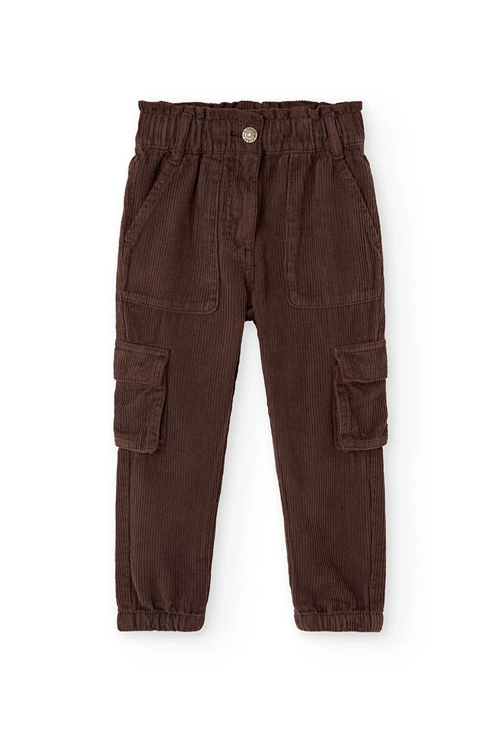 Pantalon en velours marron pour fille