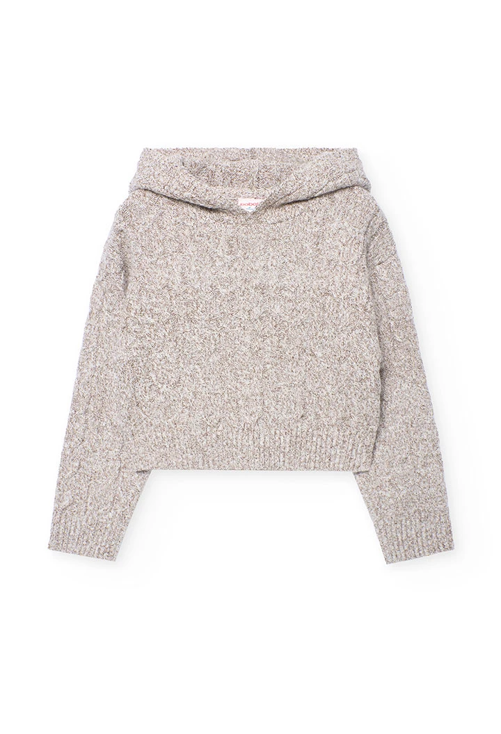 Pull fille en tricot blanc