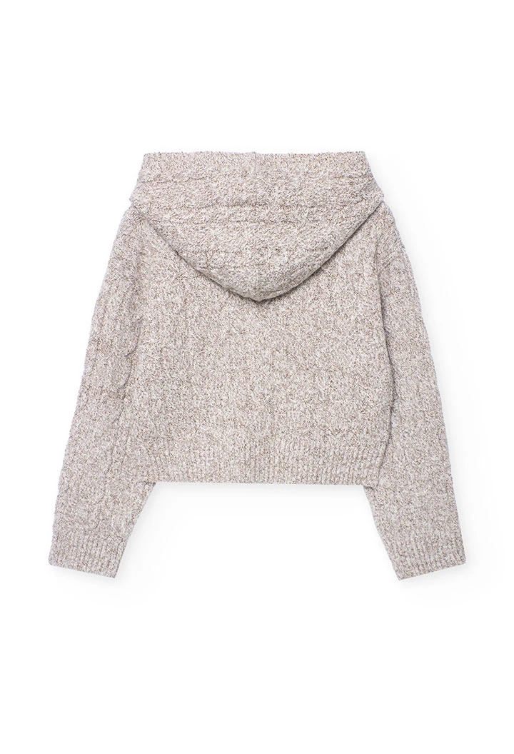 Maglione bambina in maglia bianco