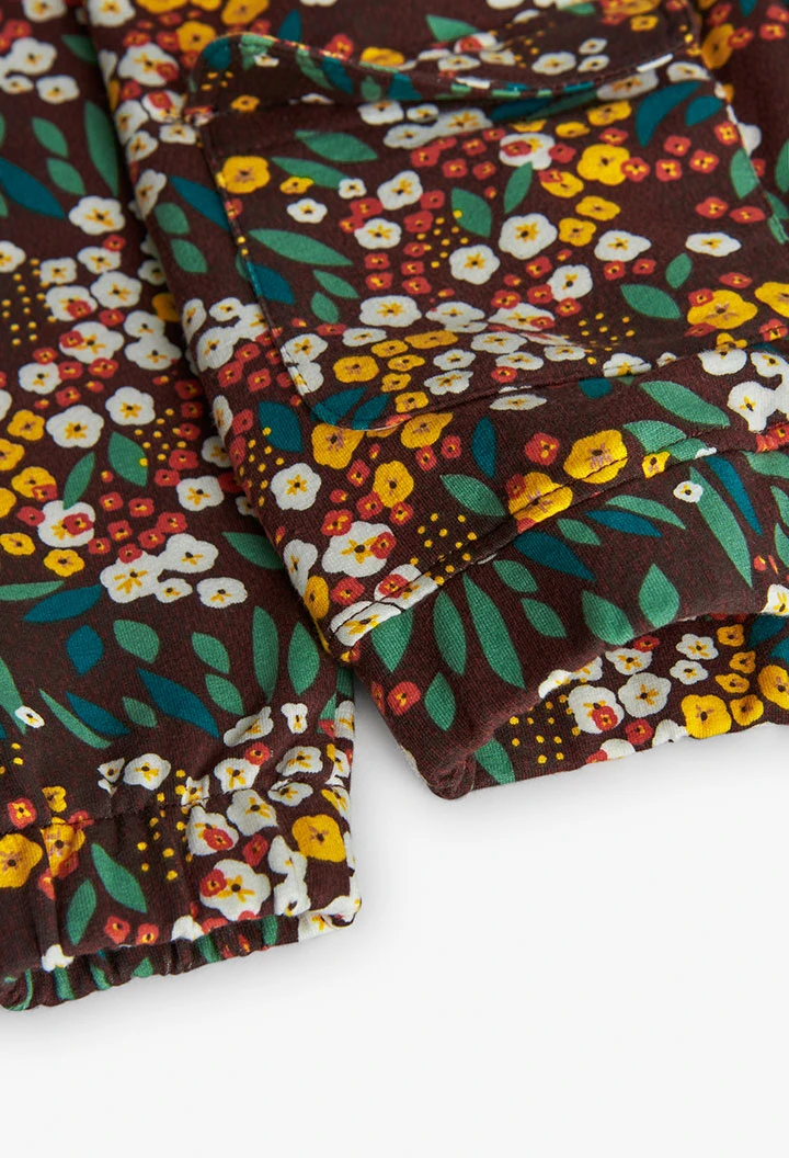 Veste fille en polaire à fleurs