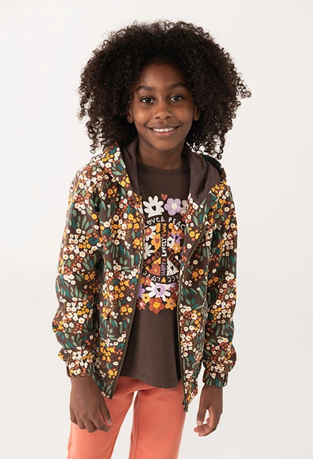 Girl´s fleece floral jacket