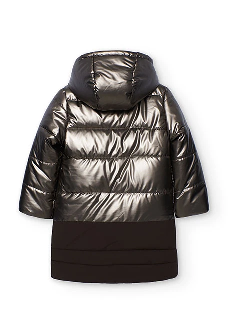 Parka nena teixit tècnic marró