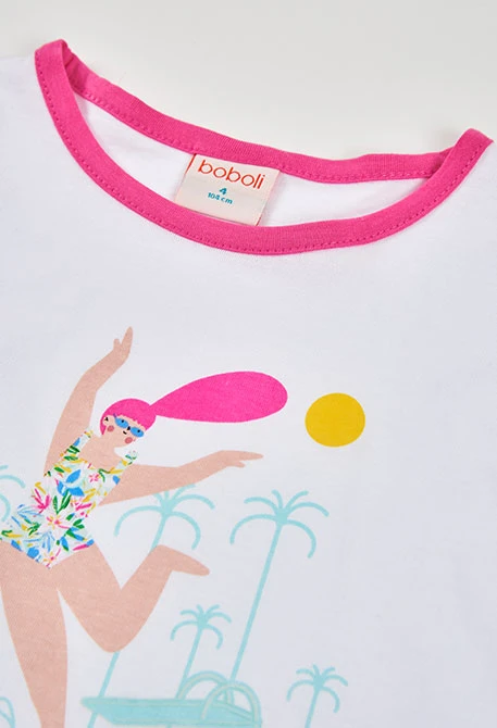 T-shirt fille imprimé fleurs