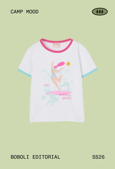 T-shirt de menina estampado flores