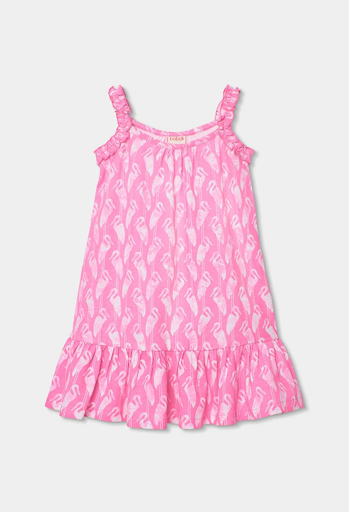 Vestido de malha estampado rosa