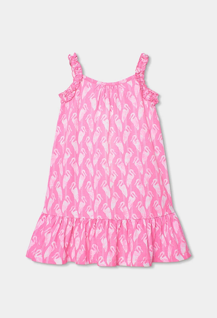 Vestido punto estampado rosa