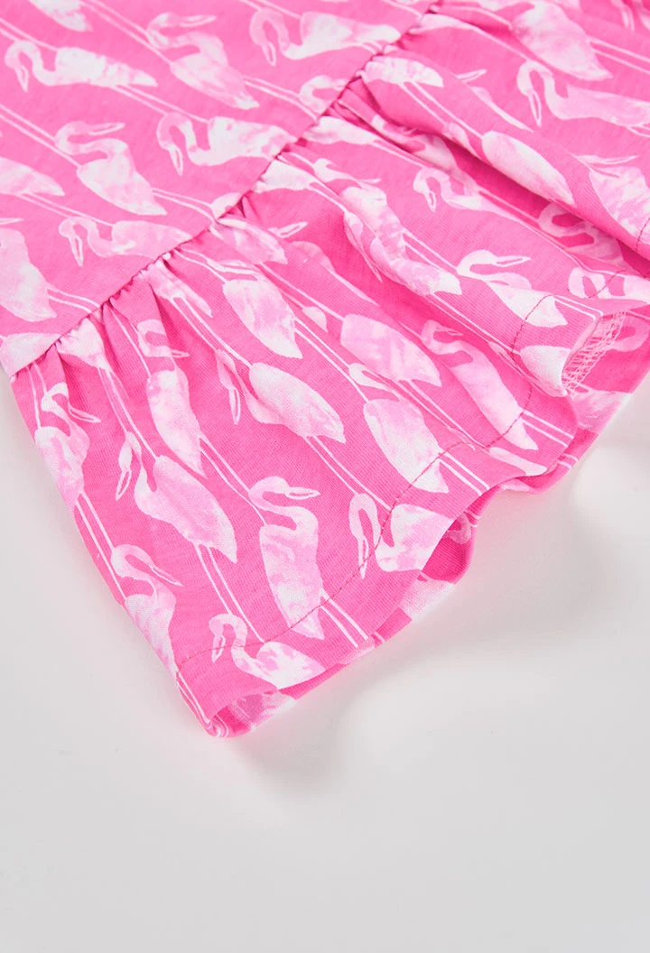 Abito in maglia stampato rosa