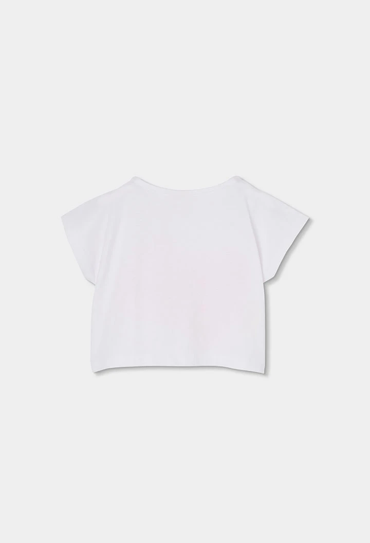 Camiseta niña algodón blanca
