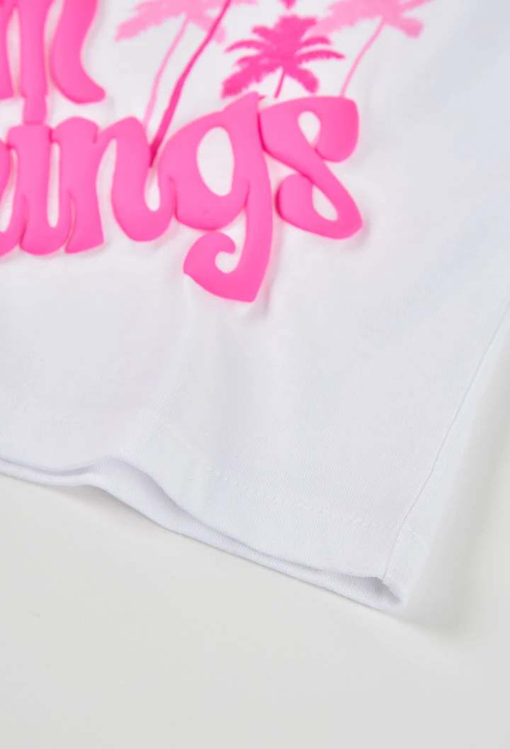 Mädchen T-Shirt weiße Baumwolle