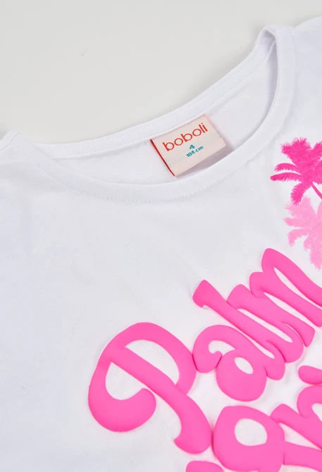 Mädchen T-Shirt weiße Baumwolle