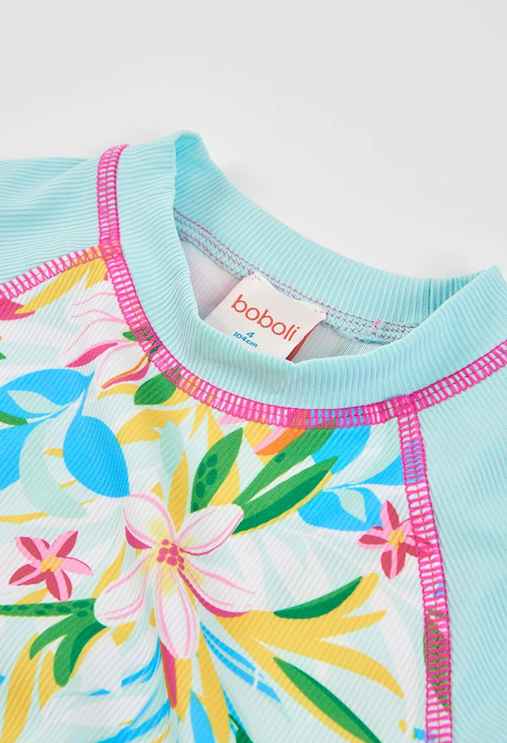 Camiseta de baño niña manga larga UPF50+