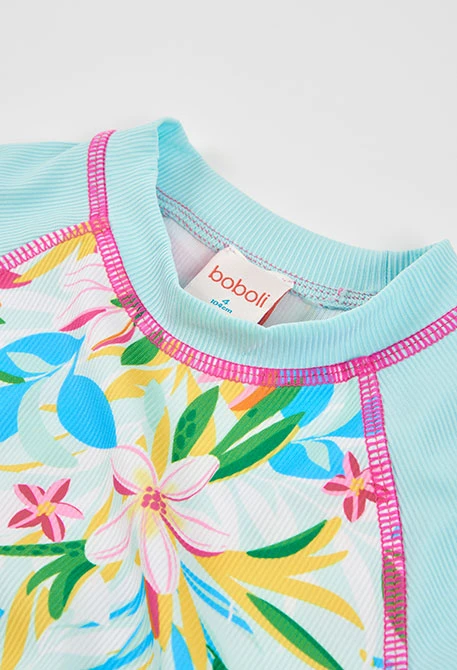 Camiseta de baño niña manga larga UPF50+