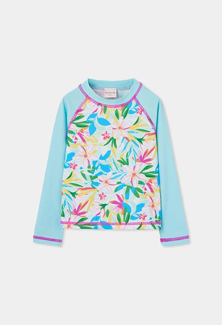Camiseta de baño niña manga larga UPF50+