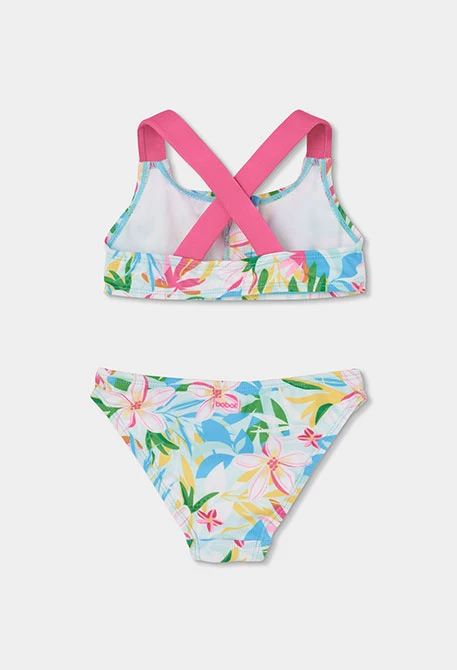 Girl's floral print bikini UPF50+