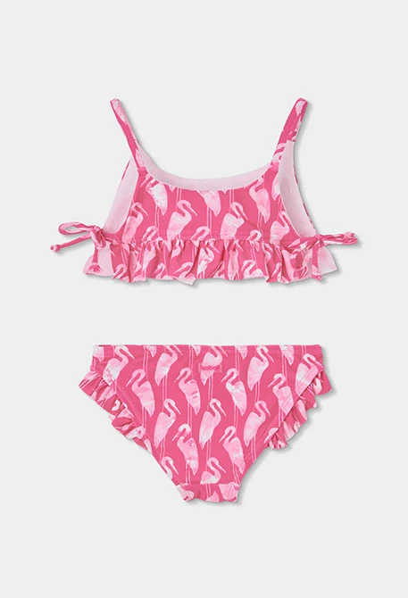 Bikini bambina stampato rosa UPF50+