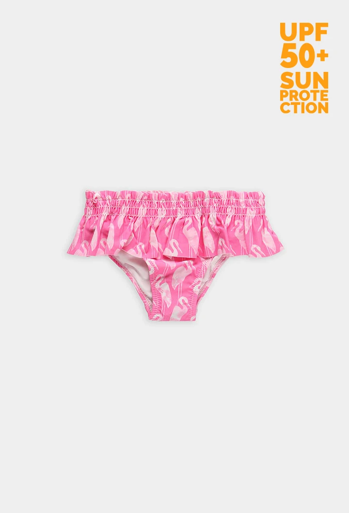 Maillot de bain rose pour fille avec des flamants roses UPF50+