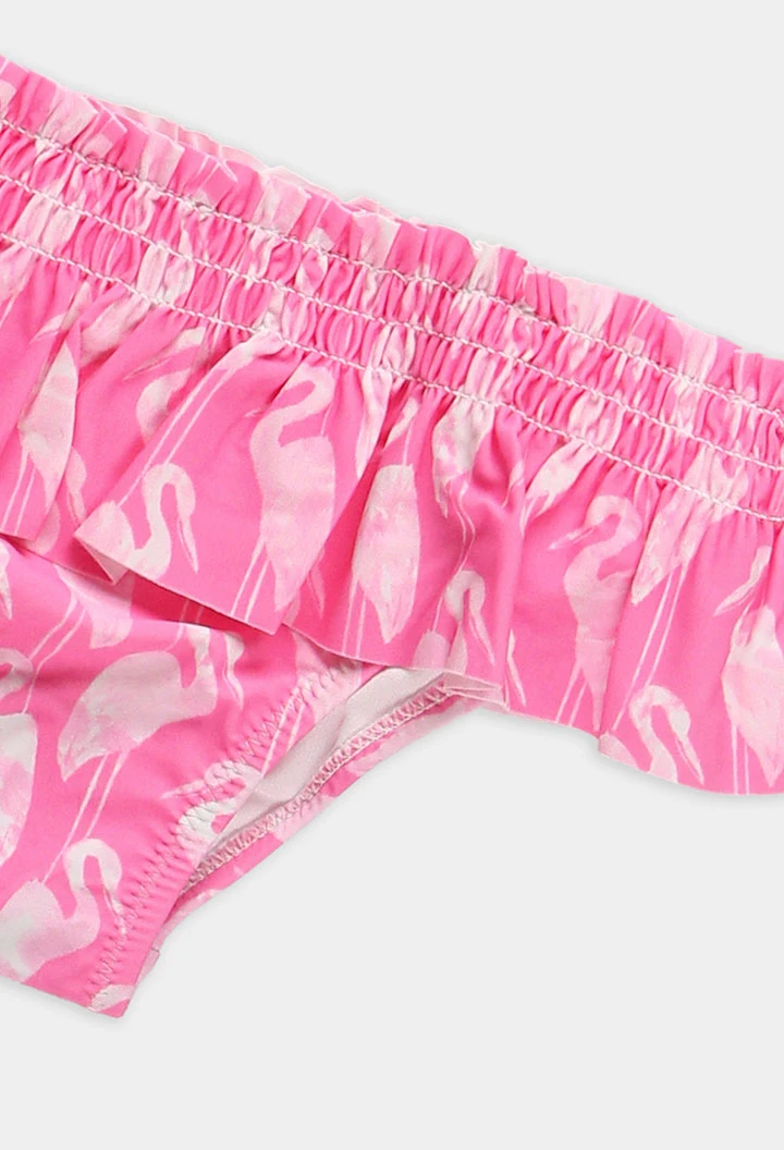 Girl's pink flamingo swimsuit UPF 50+