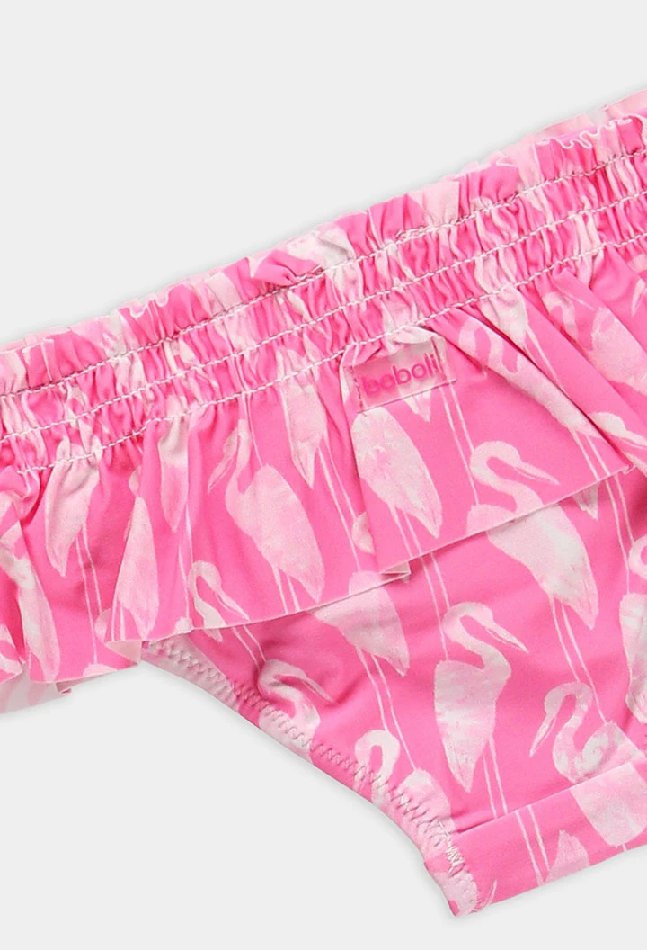 Fato de banho com flamingos cor-de-rosa UPF50+