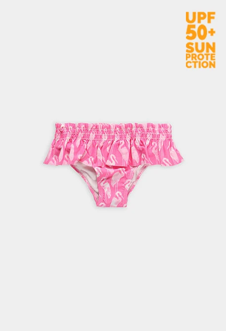 Badeanzug für Mädchen mit rosa Flamingos UPF50+