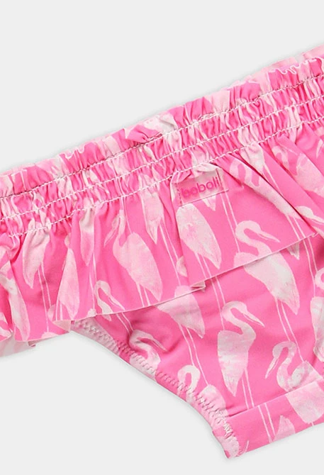 Badeanzug für Mädchen mit rosa Flamingos UPF50+