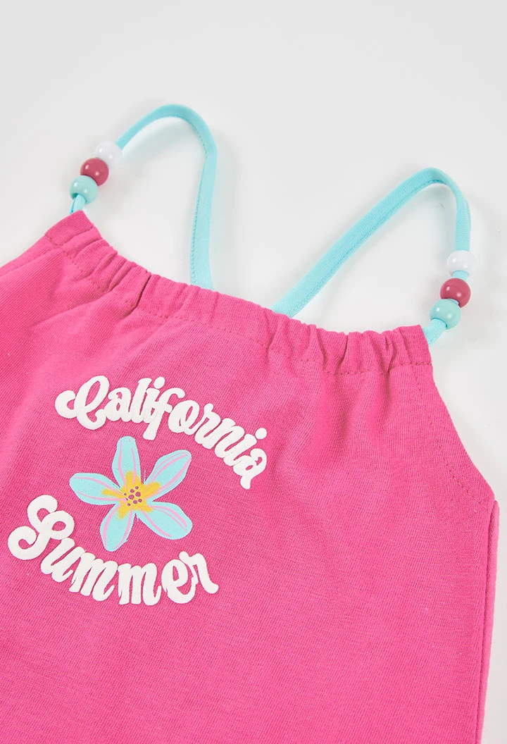 Maillot de bain rose imprimé pour fille