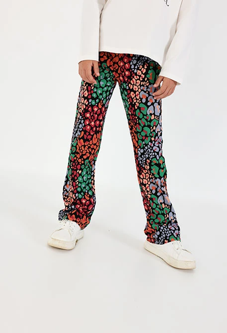 Mehrfarbige Leggings mit Animal-Print-Muster
