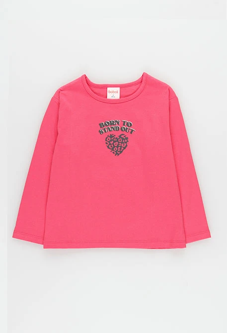 Camiseta punto niña fresa estampado corazones