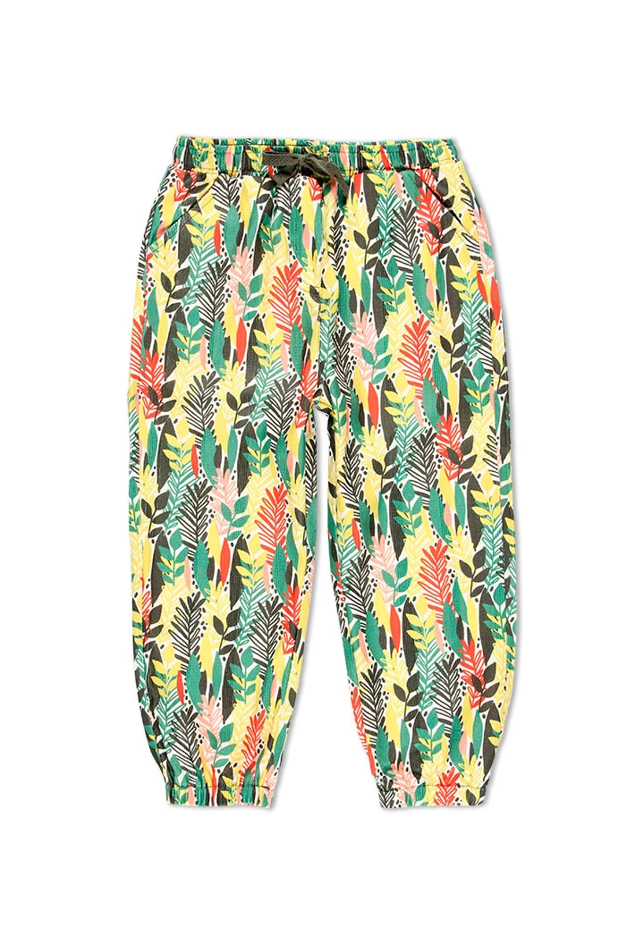 Pantalon bambula imprimée pour fille