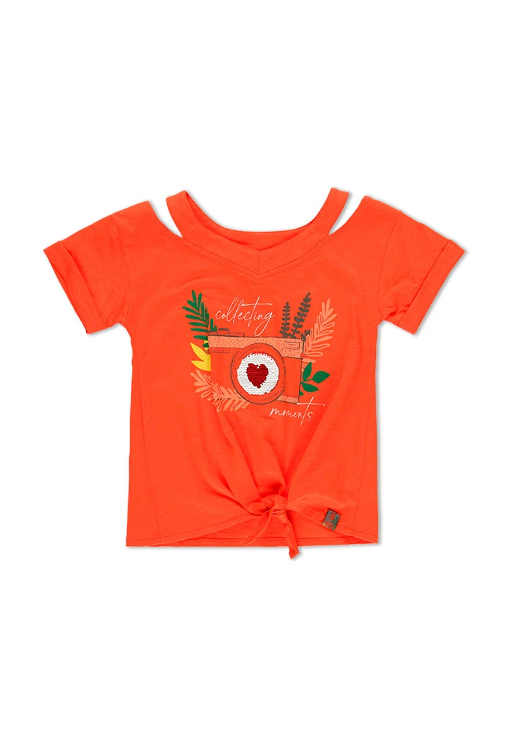 T-Shirt tricot "appareil photo" pour fille