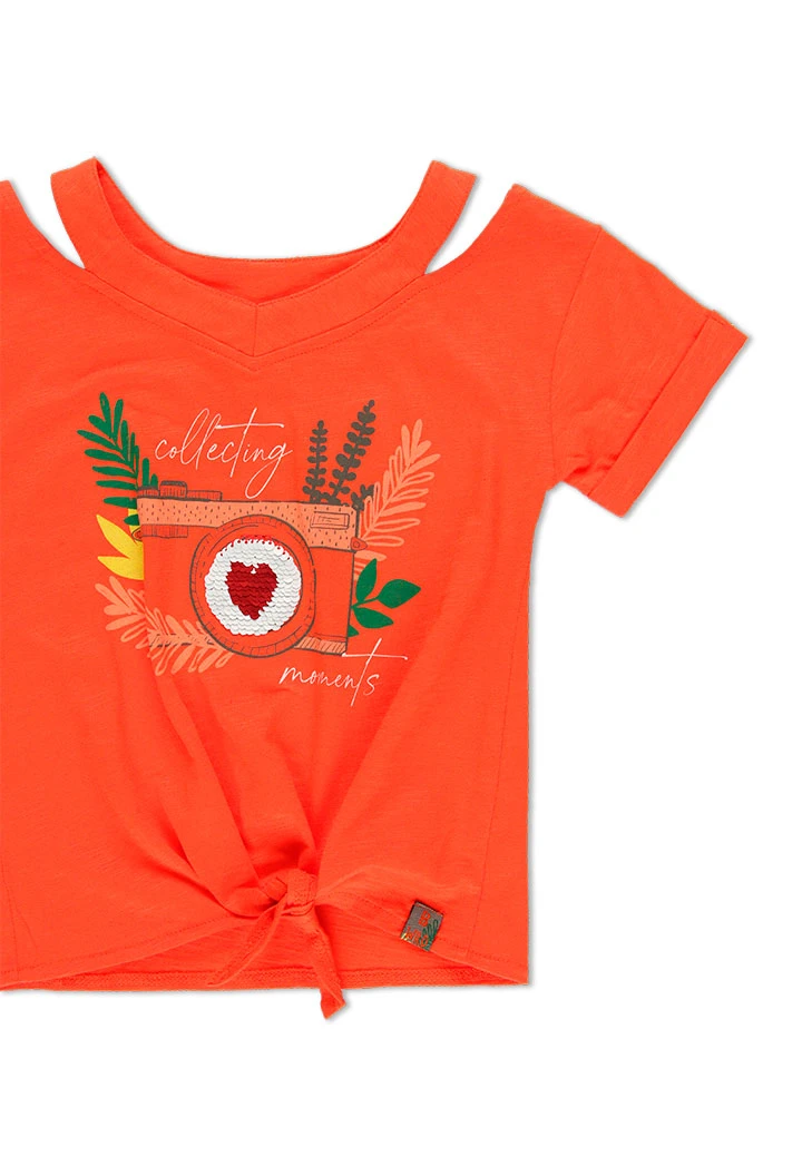 T-Shirt tricot "appareil photo" pour fille