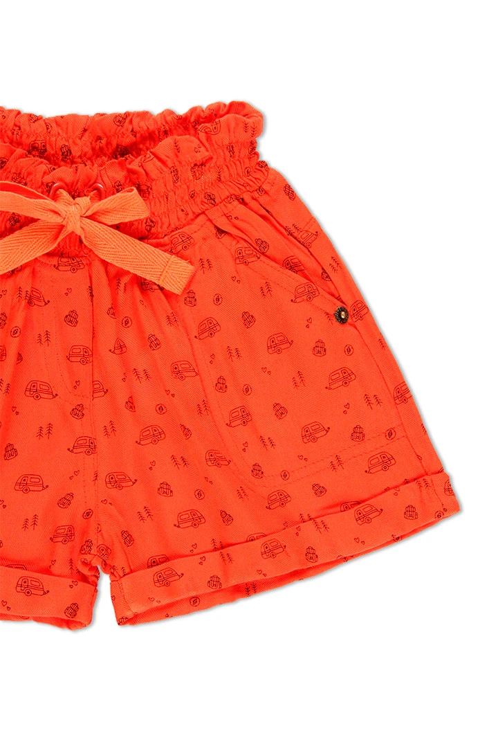 Short en toile epaisse imprimé pour fille