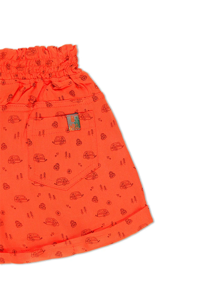 Short en toile epaisse imprimé pour fille
