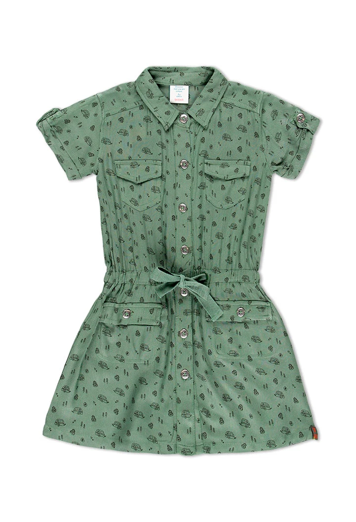 Robe en toile epaisse imprimée pour fille