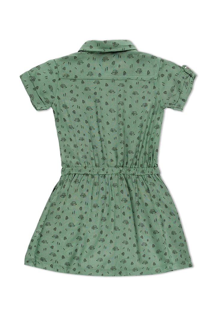 Robe en toile epaisse imprimée pour fille