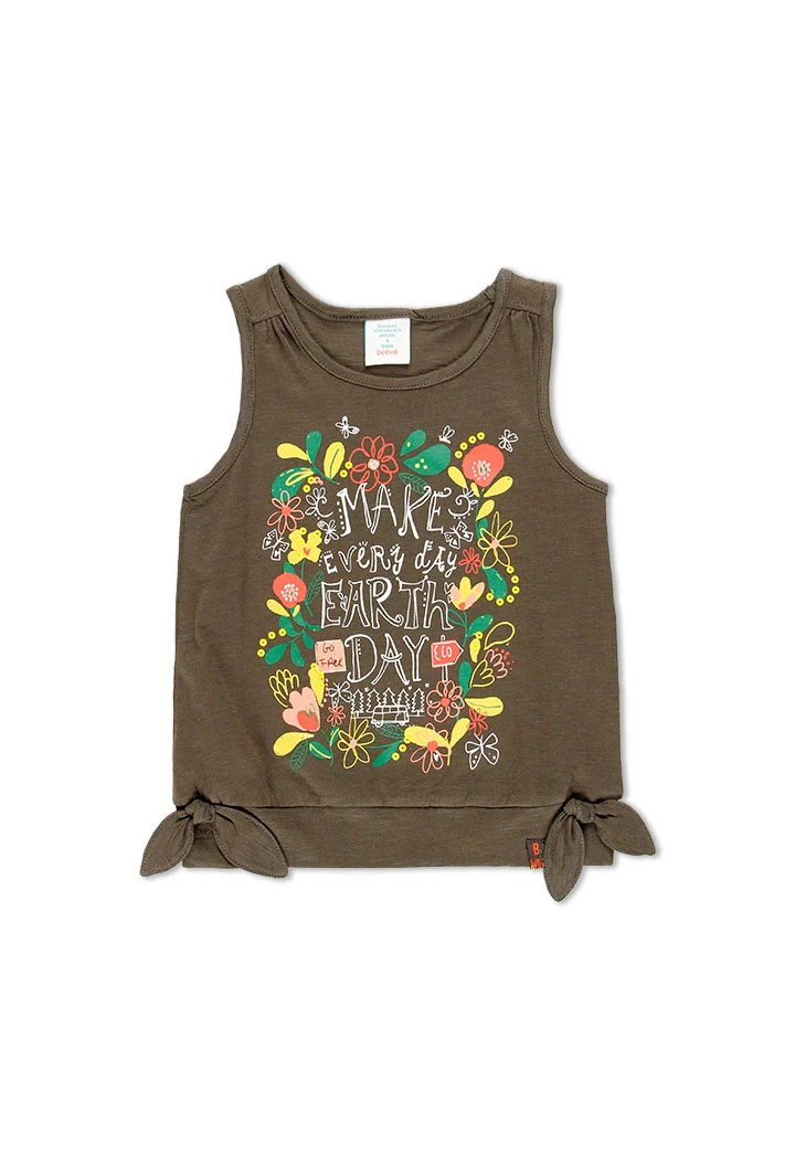 T-Shirt tricot flame à bretelles pour fille